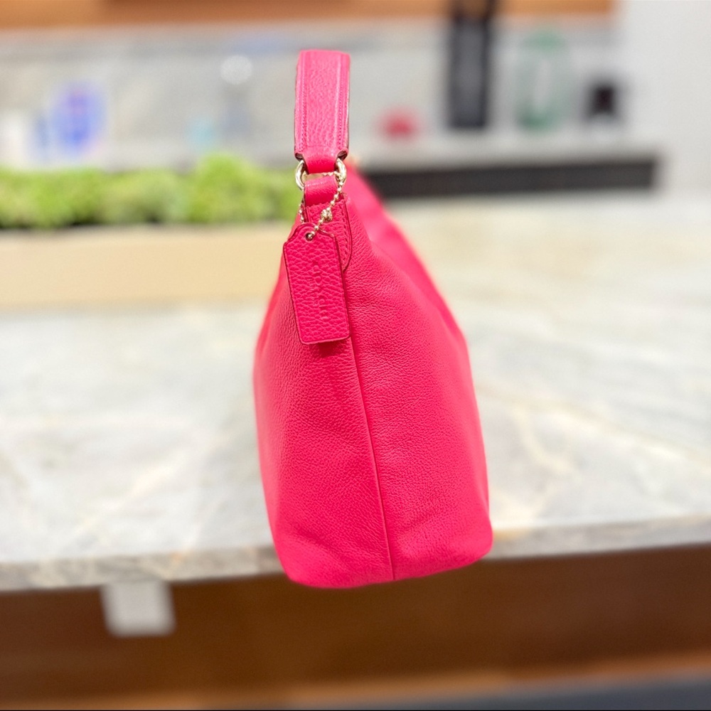 Coach Celeste Pink Pebble Leather Shoulder Bag - Picture 5 of 8